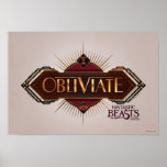 Red & Gold Art Deco Obliviate Spell Grafisch Poster<br><div class="desc">FANTASTISCHE DRANKEN EN WAAR ZE KUNNEN WORDEN GEZOCHT™ | Een rode en gouden decostijl voor de magische vergeetachtigheid spreuk "Obliviate".</div>