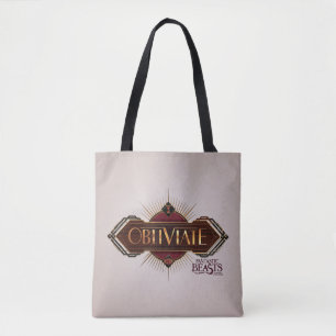 Red & Gold Art Deco Obliviate Spell Grafisch Tote Bag