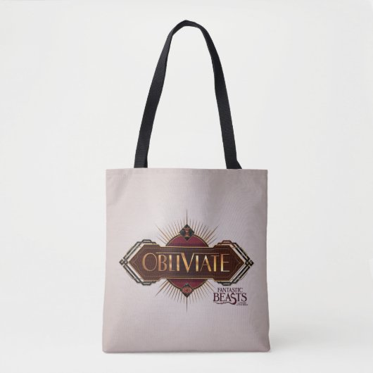 Red & Gold Art Deco Obliviate Spell Grafisch Tote Bag (Voorkant)