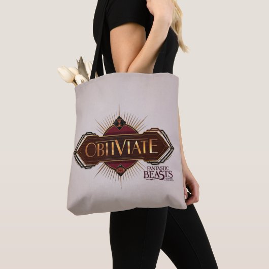 Red & Gold Art Deco Obliviate Spell Grafisch Tote Bag (Dichtbij)