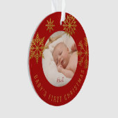 Red Gold Babys Eerste kerstcadeautje Ornament (voorkant)