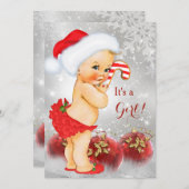 Red Gold Bauble Baby shower Blonde Kaart (Voorkant / Achterkant)