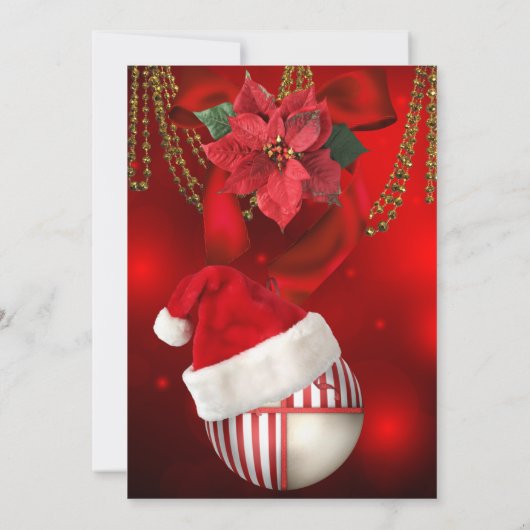 Red Gold Baubles kerstfeest Kaart (Achterkant)