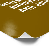 Red & Gold, Bezoek Santa, QR Code Queue Perfect Poster (Hoek)