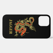Red Gold Black Fantasy Chinese Dragon Case-Mate iPhone Case (Achterkant (horizontaal))