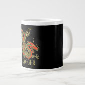 Red Gold Black Fantasy Chinese Dragon Grote Koffiekop (Voorkant rechts)