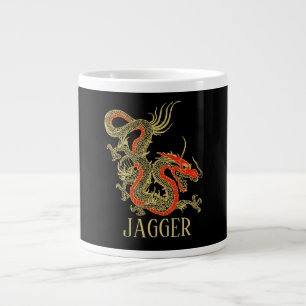 Red Gold Black Fantasy Chinese Dragon Grote Koffiekop