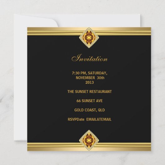 Red Gold Black Leopard Jewel 40e verjaardag Kaart (Achterkant)