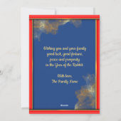 Red Gold Blue Green Rabbit 2023 Chinees nieuwjaar Feestdagenkaart (Achterkant)