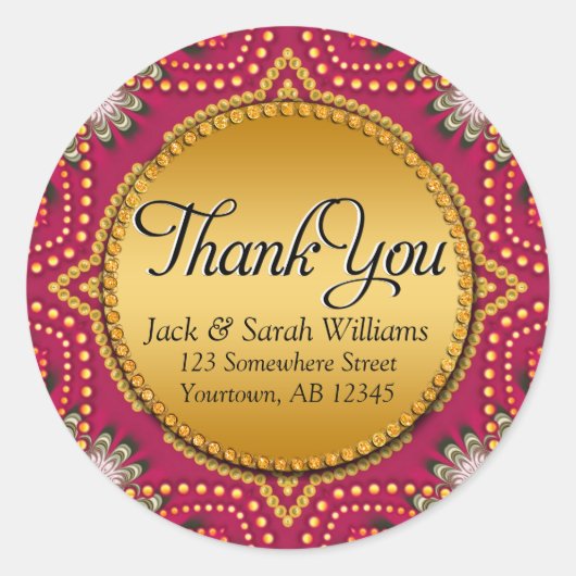 Red Gold Bohemian bedankt Sticker (Voorkant)