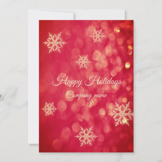 Red Gold bokeh sprankelende sneeuwvlokken kerstfee Kaart (Achterkant)
