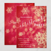 Red Gold bokeh sprankelende sneeuwvlokken kerstfee Kaart (Voorkant / Achterkant)