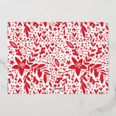 RED GOLD Botanical Lijst Folie Feestdagenkaart (Achterkant)