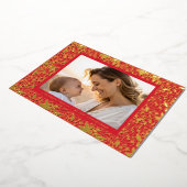 RED GOLD Botanical Lijst Folie Feestdagenkaart (Gedraaid)