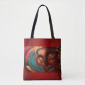 Red & Gold Buddha Tote Bag (Voorkant)