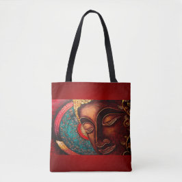 Red & Gold Buddha Tote Bag
