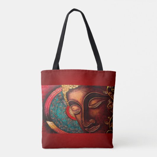 Red & Gold Buddha Tote Bag (Achterkant)