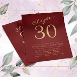 Red Gold Budget 30th Birthday Uitnodiging Flyer<br><div class="desc">Verfijnde en elegante uitnodiging van de manuscriptverjaardag. LAGE BUDGET INVITATION FLYERS. *** OPMERKING: deze budgetoptie is een flyer (geen enveloppen inbegrepen) dus de lage prijs - De SATIN-optie is de dikkere keuze. Het ontwerp heeft een extra sjabloon aan de achterzijde (ja, toegevoegde waarde!) voor extra details zoals RSVP, richtingen enz....</div>