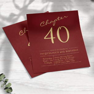 Red Gold Budget 40e verjaardag uitnodiging Flyer