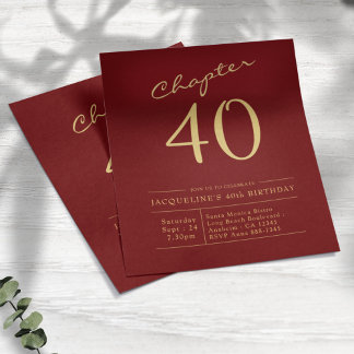 Red Gold Budget 40e verjaardag uitnodiging Flyer