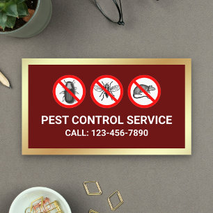 Red Gold Bugs Removal Pest Control Service Visitekaartje