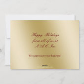 Red Gold Business Holiday Greetings Feestdagenkaart (Achterkant)