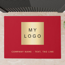Red gold business logo deurmat