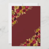 Red Gold Butterfly Princess Quinceanera Kaart (Achterkant)