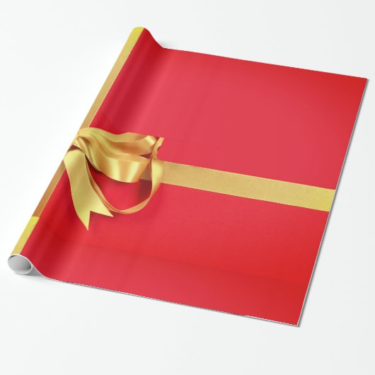 Red Gold Cadeaupapier (Uitgerold)