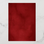 Red Gold Calligraphy Script Wedding Folie Uitnodiging (Achterkant)