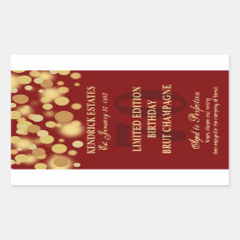 Red Gold Champagne Bubbles label 750 ml