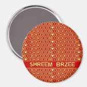 Red Gold Chant Shreem Brzee trekt rijkdom aan Magneet (Voorkant / Achterkant)