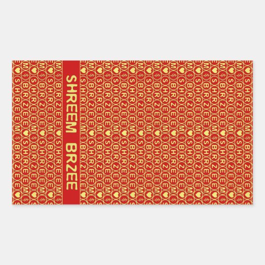 Red Gold Chant Shreem Brzee trekt rijkdom aan Rechthoekige Sticker (Voorkant)