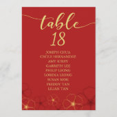 Red Gold Cherry Blosems Seating Chart Programmakaart (Voorkant)