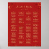 Red Gold Cherry Bloss-zeekaart | Aangepaste kleur Poster (Voorkant)