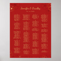 Red Gold Cherry Bloss-zeekaart | Aangepaste kleur