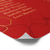 Red Gold Cherry Bloss-zeekaart | Aangepaste kleur Poster (Hoek)