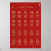 Red Gold Cherry Bloss-zeekaart | Aangepaste kleur Poster (Voorkant)