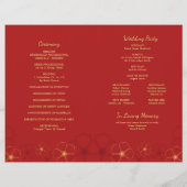 Red Gold Cherry Blossom Folded Wedding Chronologie (Achterkant)