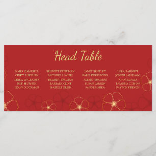 Red Gold Cherry Blossom Head Table Seed Kaart