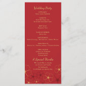 Red & Gold Cherry Blossom Wedding Program Kaart (Achterkant)