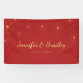 Red Gold Cherry Blossom Weduwfoto Achtergrond Spandoek (Horizontaal)