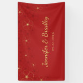 Red Gold Cherry Blossom Weduwfoto Achtergrond Spandoek (Verticaal)