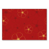 Red Gold Cherry Blossoms Buffet Food Label Kaart (Achterkant)