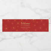 Red Gold Cherry Blossoms Welkom Water Label Waterfles Etiket (Enkel label)