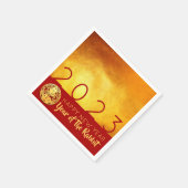 Red Gold Chinese Rabbit papieren snede 2023 PN Servet (Hoek)