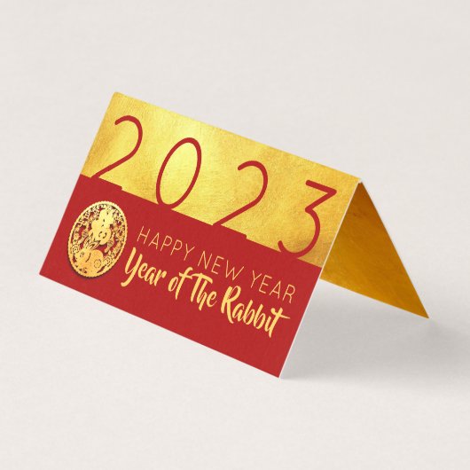 Red Gold Chinese Rabbit papieren versie 2023 FBC Kaart (Voorkant)