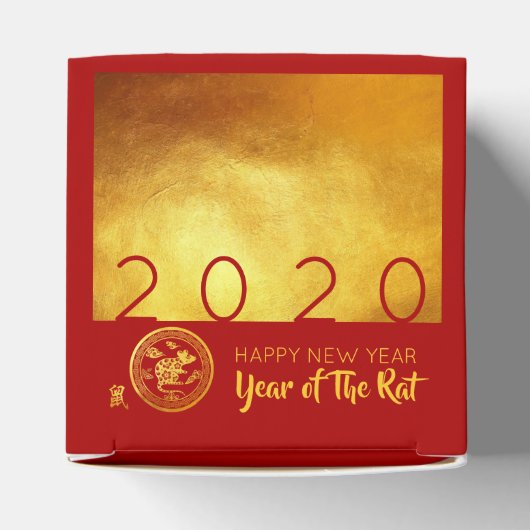Red Gold Chinese Rat papier, 2020 CCFB Bedankdoosjes (Bovenkant)