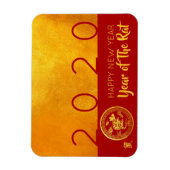 Red Gold Chinese Rat, papier van 2020 F, magneet (Verticaal)