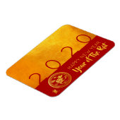 Red Gold Chinese Rat, papier van 2020 F, magneet (Linkerzijde)